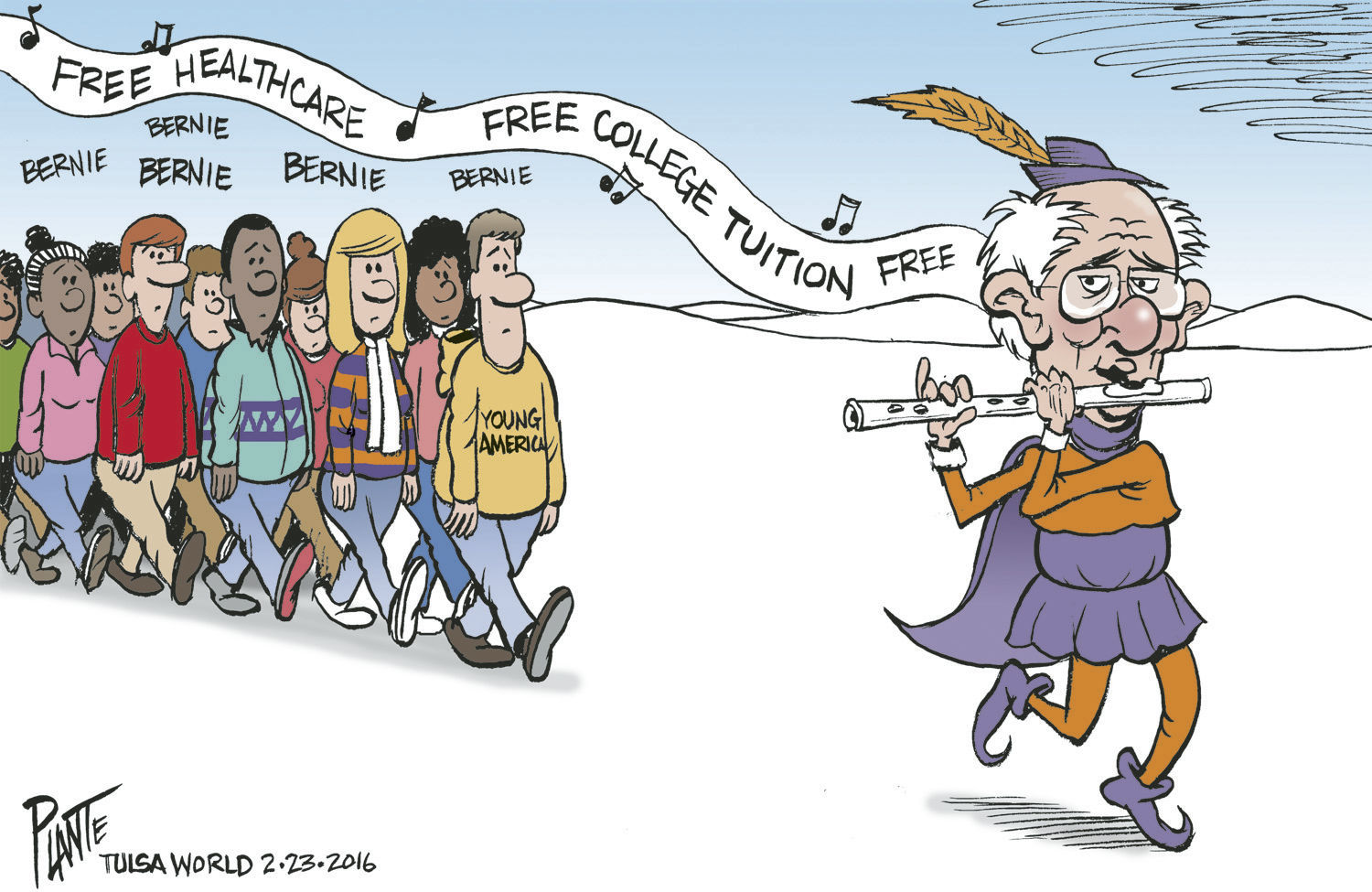 Bruce Plante Cartoon: Bernie and kids nowadays